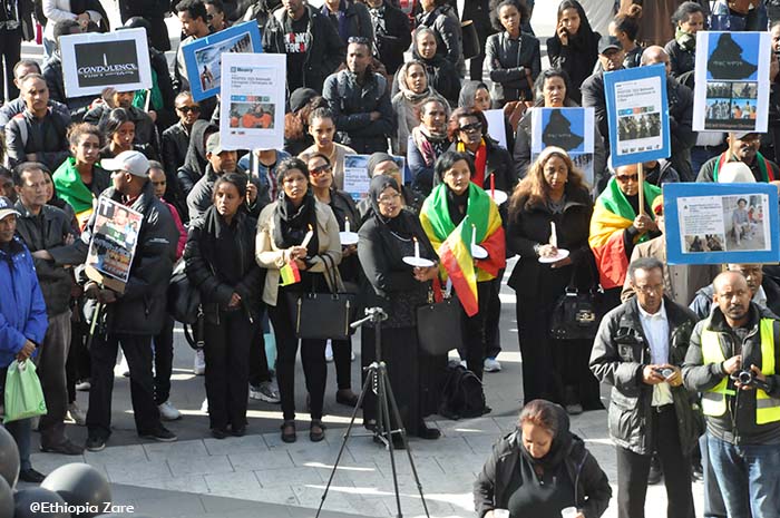 Ethiopians and Eritrians protested in Sweden. በስዊድን ኢትዮጵያውያንና ኤርትራውያን በጋራ ኀዘናቸውን ተወጡ