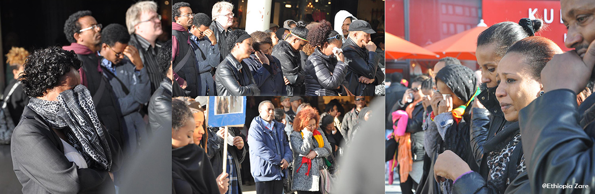Ethiopians and Eritrians protested in Sweden. በስዊድን ኢትዮጵያውያንና ኤርትራውያን በጋራ ኀዘናቸውን ተወጡ