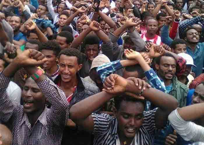 Ethiopian protesters. ህዝባዊ እምቢተኝነት Ethiopian protesters