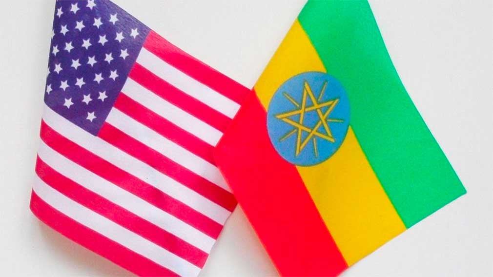 USA and Ethiopian flags